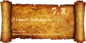 Timmel Makabeus névjegykártya